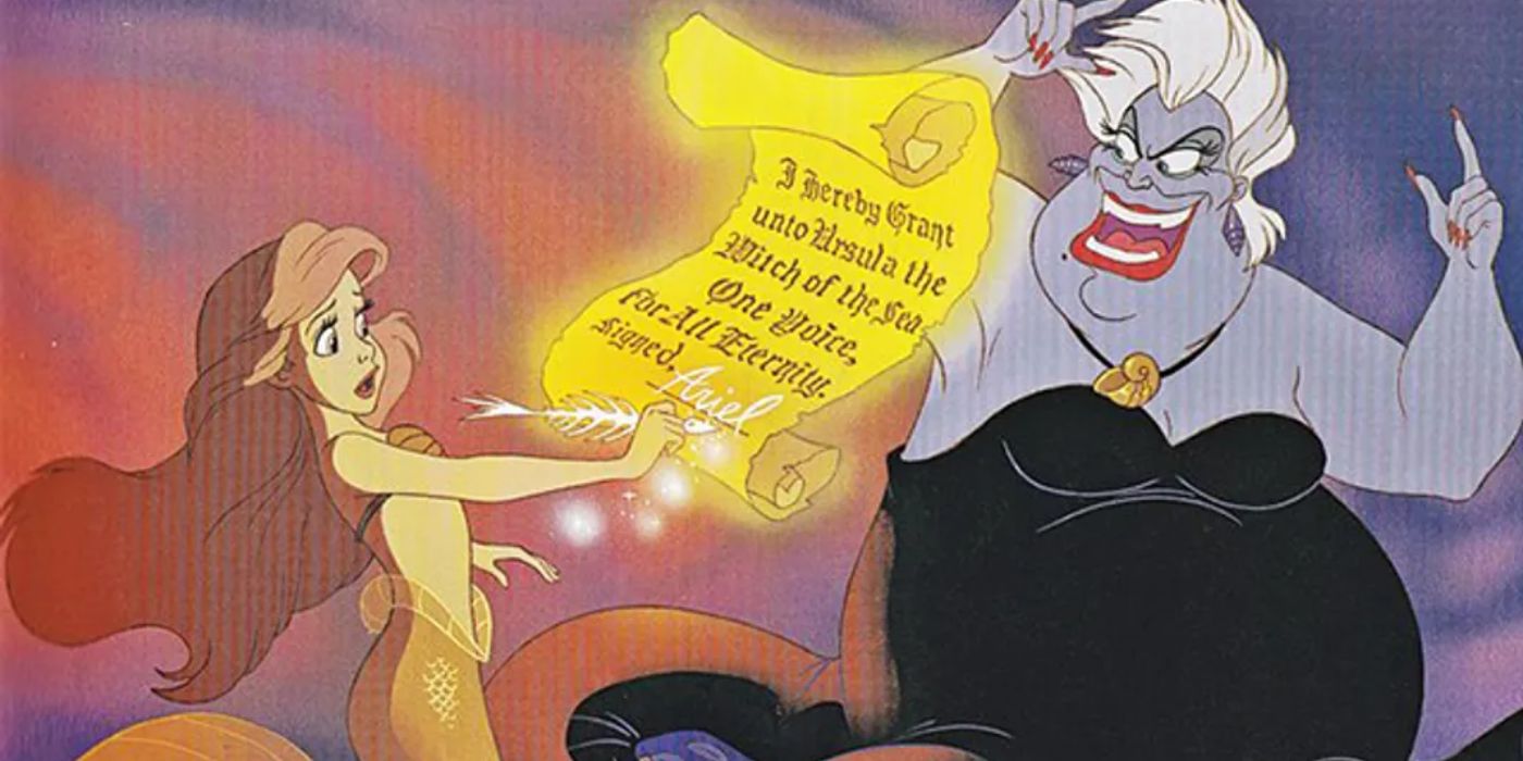 the little mermaid ariel ursula sign contract